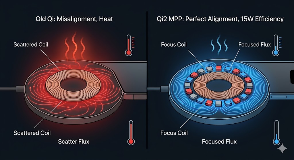 Qi vs Qi2 Magnetic Power Profile Efficiency Comparison